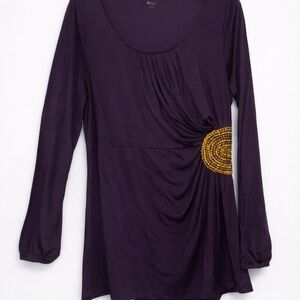 a.n.a Deep Purple Tunic with Gold Accent